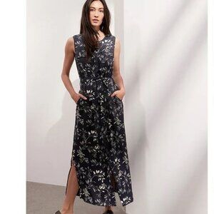 Banana Republic blue floral maxi shirtdress- small- NEW- with tags.